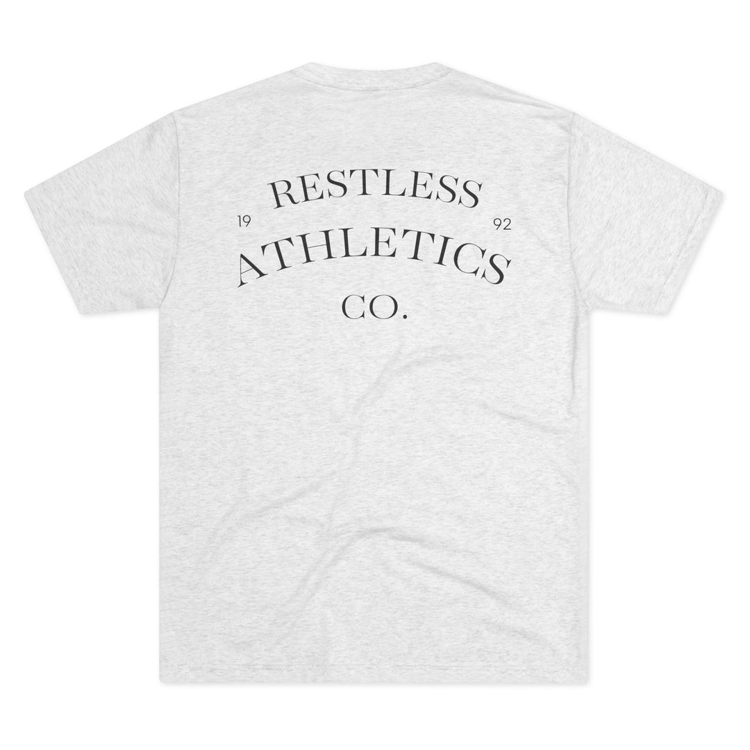 Geometric Wolf Graphic Tee, Unisex Tri-Blend Shirt, Distressed Athletic Wear, Gift for Animal Lovers, Casual Everyday Style