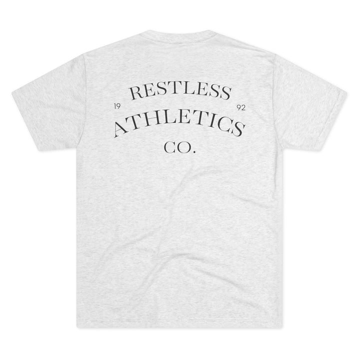 Geometric Wolf Graphic Tee, Unisex Tri-Blend Shirt, Distressed Athletic Wear, Gift for Animal Lovers, Casual Everyday Style