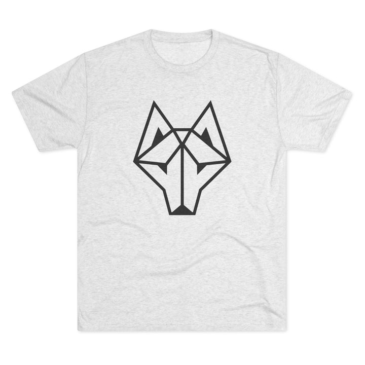 Geometric Wolf Graphic Tee, Unisex Tri-Blend Shirt, Distressed Athletic Wear, Gift for Animal Lovers, Casual Everyday Style