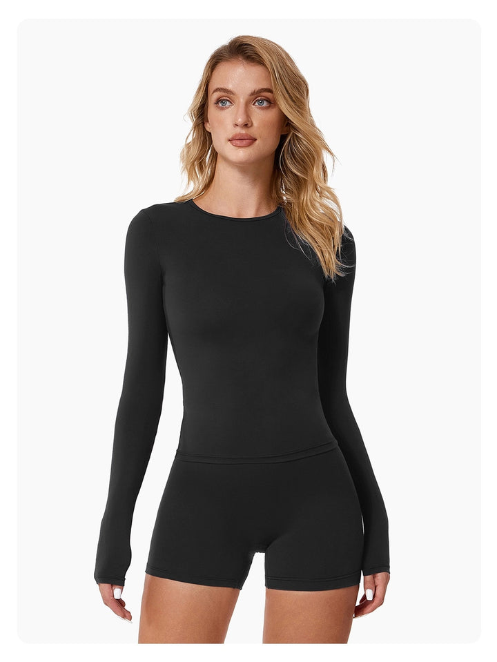 RSTLS ERA Long Sleeve Top and High Waist Short Athletic wear Set