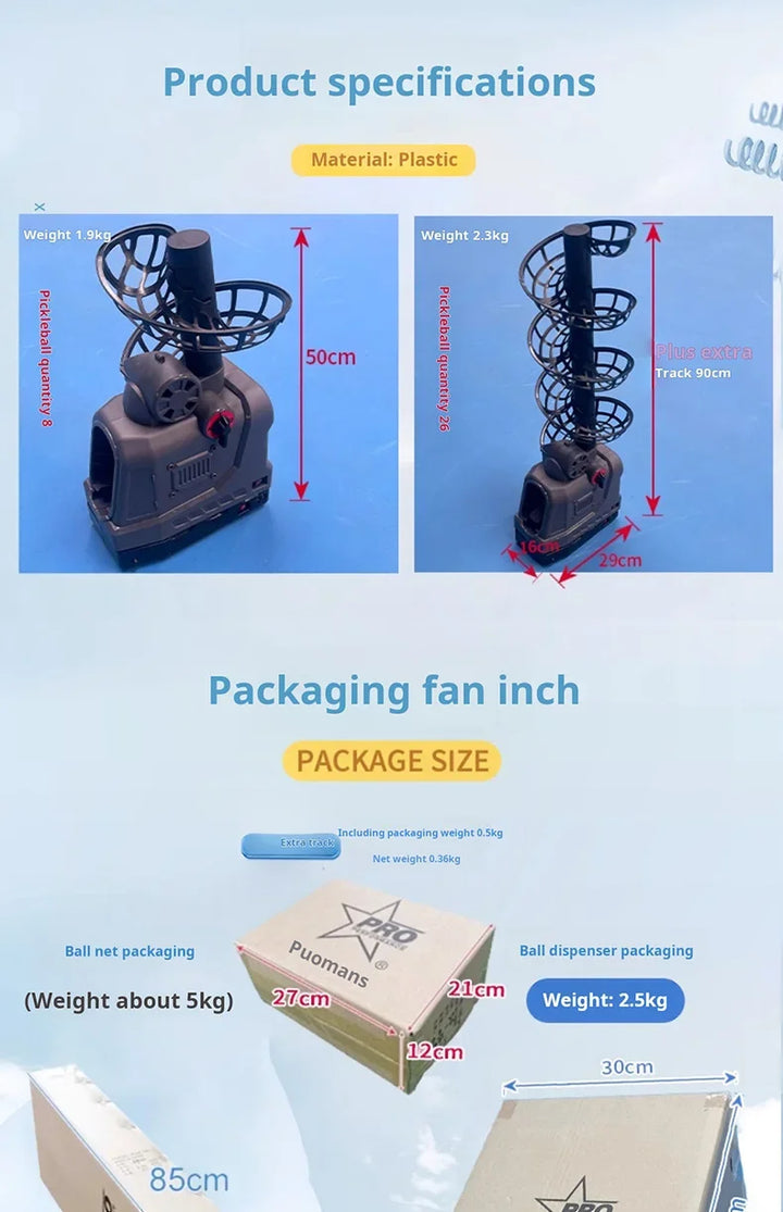 2024 Newest Pickleball Automatic Ball Serving Machine Trainer Lightweight Height Adjustable Can Be Rotated Left And Right