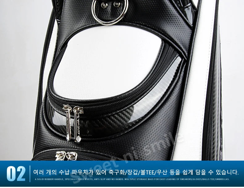 PGM Men Profession Golf Standard Ball Package Multifunctional Golf Clubs Bag PU Leather Waterproof QB034