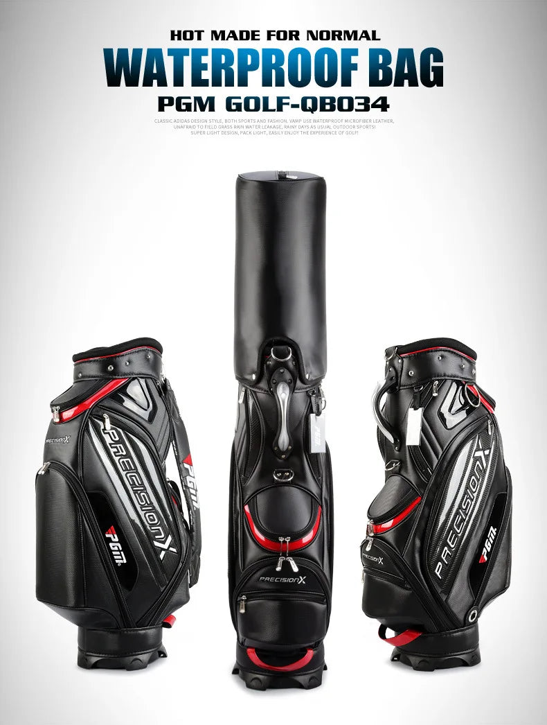 PGM Men Profession Golf Standard Ball Package Multifunctional Golf Clubs Bag PU Leather Waterproof QB034