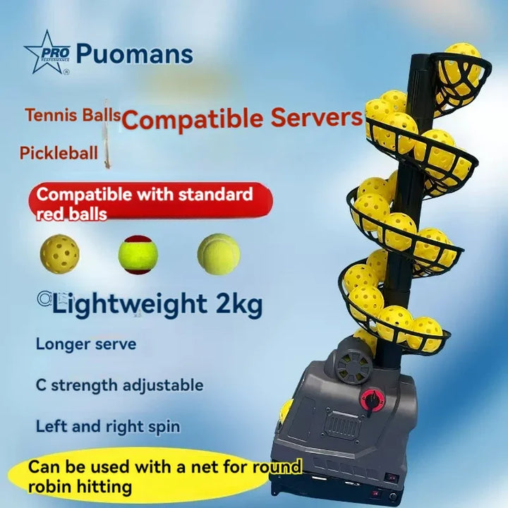 2024 Newest Pickleball Automatic Ball Serving Machine Trainer Lightweight Height Adjustable Can Be Rotated Left And Right