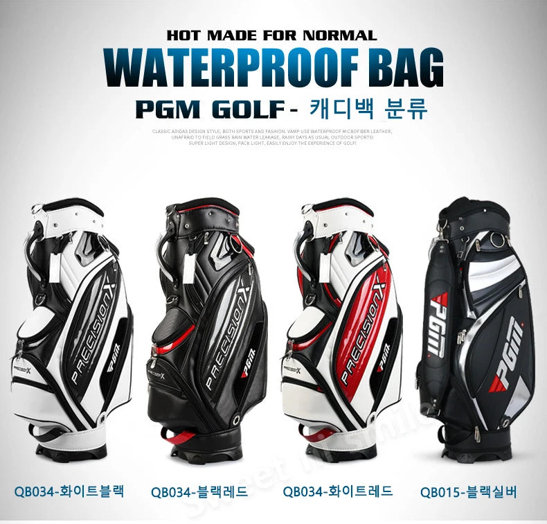 PGM Men Profession Golf Standard Ball Package Multifunctional Golf Clubs Bag PU Leather Waterproof QB034