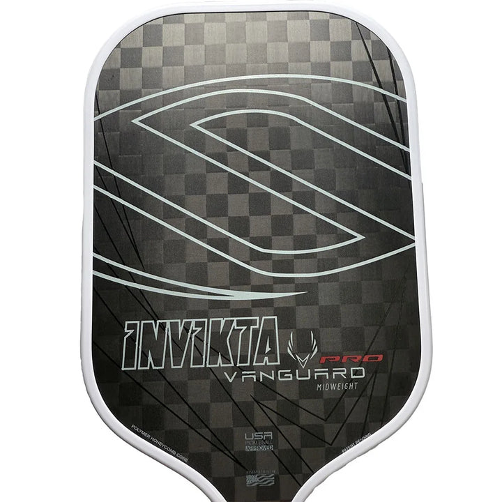 SLK Vanguard Pro Invikta Pickleball Paddle 4 Layer Elite Raw 12K Carbon Fiber Thermoformed Foam Edge USAPA Mid Weight 16mm Thick
