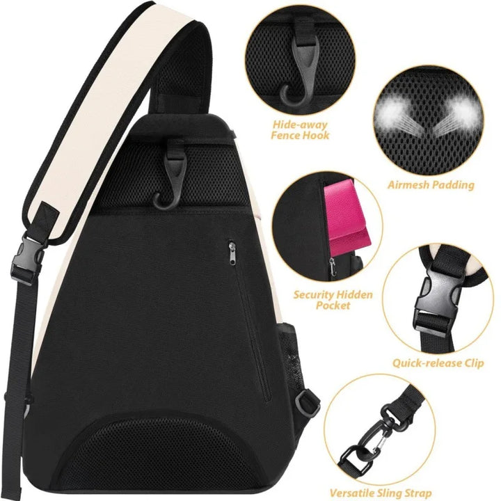 Pickleball Rackets Backpack for Men Women Sports Reversible Pickleball Paddle Bag Tennis Racquetball Badminton Travel Sling Bag