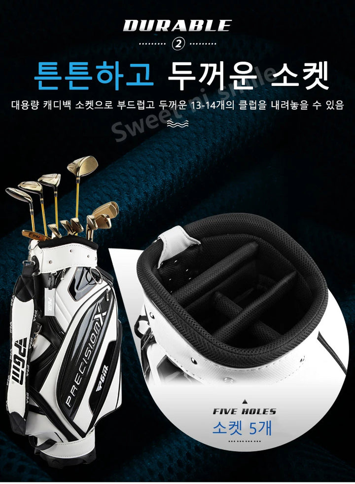 PGM Men Profession Golf Standard Ball Package Multifunctional Golf Clubs Bag PU Leather Waterproof QB034