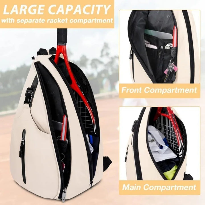Pickleball Rackets Backpack for Men Women Sports Reversible Pickleball Paddle Bag Tennis Racquetball Badminton Travel Sling Bag