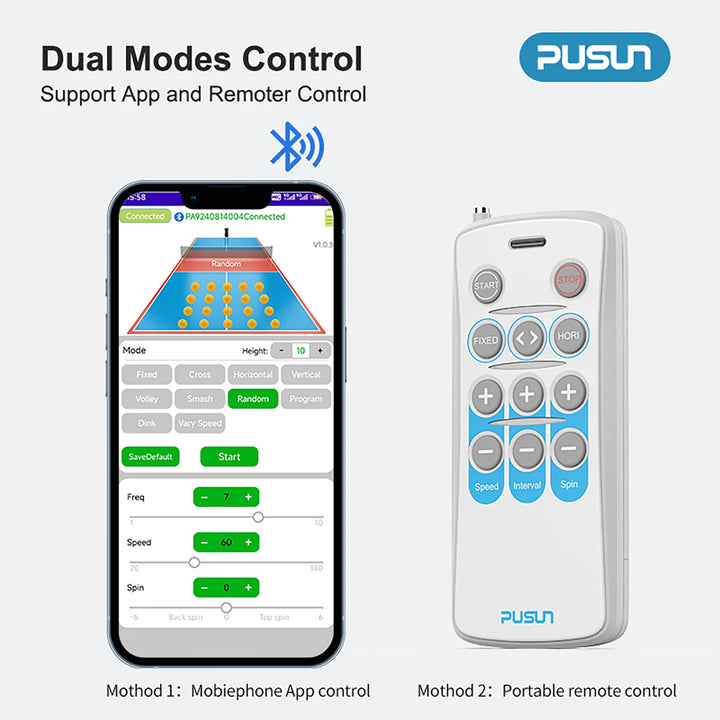PUSUN Pickleball Machine, PP-Smart Pro Pickleball Machine for Professional Pickleball & Tennis, Support App&Remote Control, Hold 85+Balls