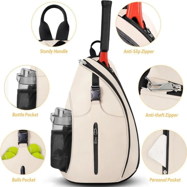 Pickleball Rackets Backpack for Men Women Sports Reversible Pickleball Paddle Bag Tennis Racquetball Badminton Travel Sling Bag