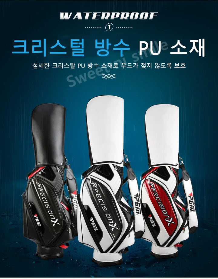 PGM Men Profession Golf Standard Ball Package Multifunctional Golf Clubs Bag PU Leather Waterproof QB034
