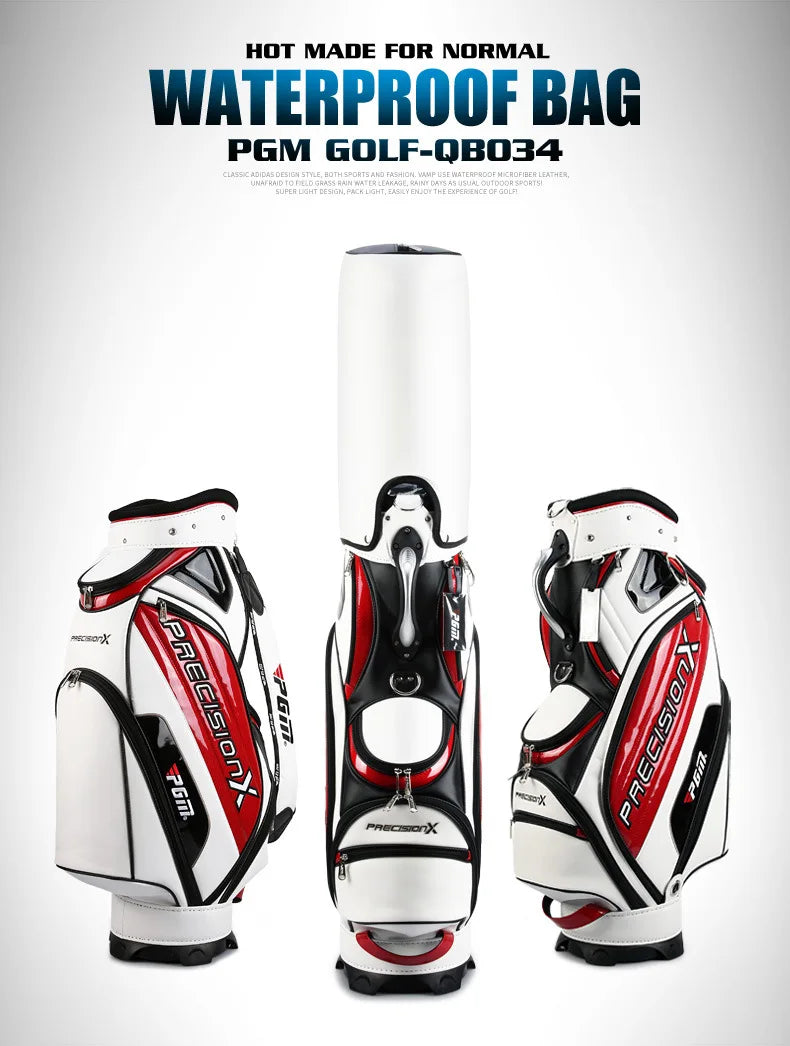 PGM Men Profession Golf Standard Ball Package Multifunctional Golf Clubs Bag PU Leather Waterproof QB034