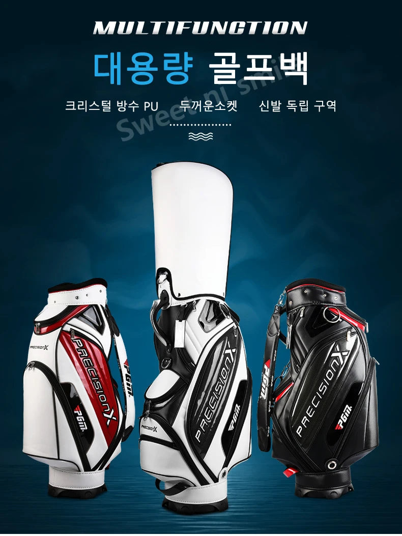 PGM Men Profession Golf Standard Ball Package Multifunctional Golf Clubs Bag PU Leather Waterproof QB034