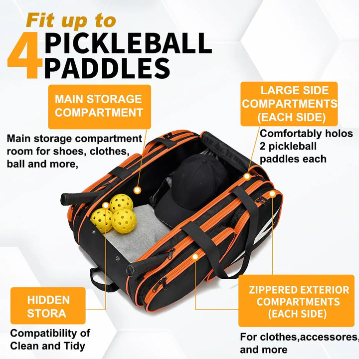 Pickleball Bag Pickleball Backpack with Separate Shoe Tote Paddle Bag for