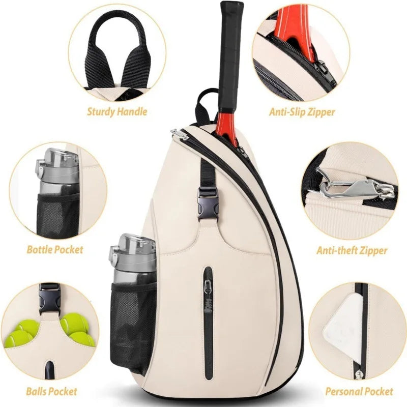 Pickleball Rackets Backpack for Men Women Sports Reversible Pickleball Paddle Bag Tennis Racquetball Badminton Travel Sling Bag